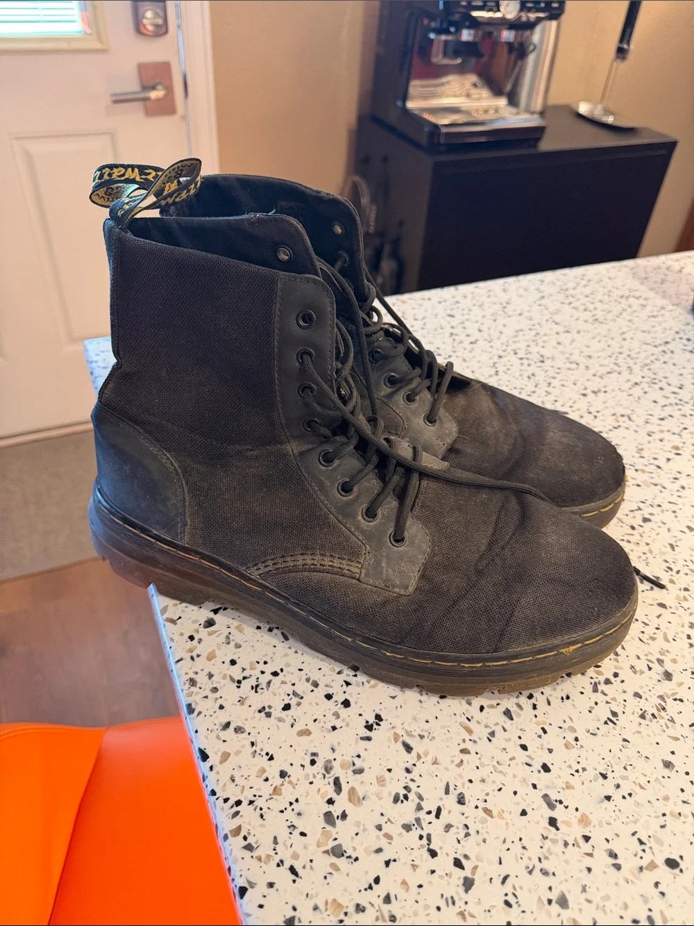 Dr. Martens Black Canvas Lace-Up High-Top Boots